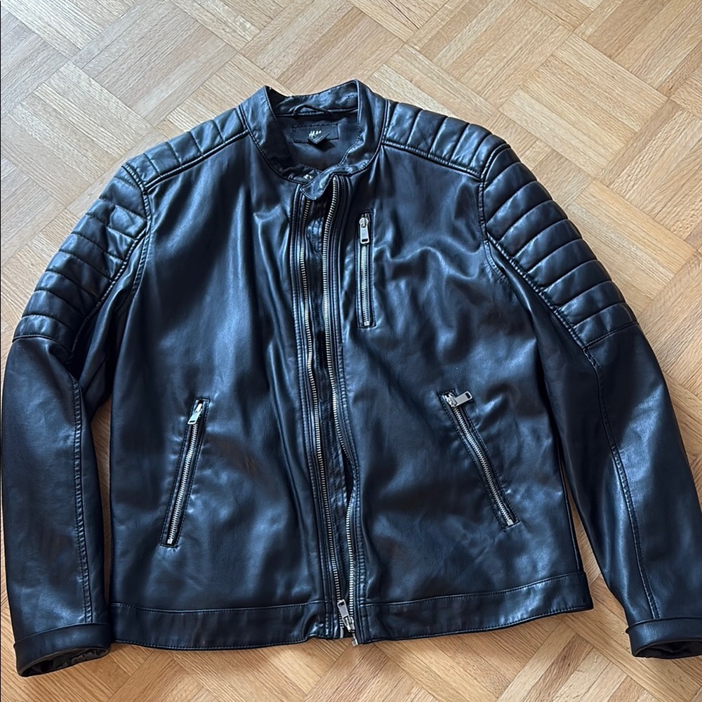 H&M Black Faux Leather Jacket